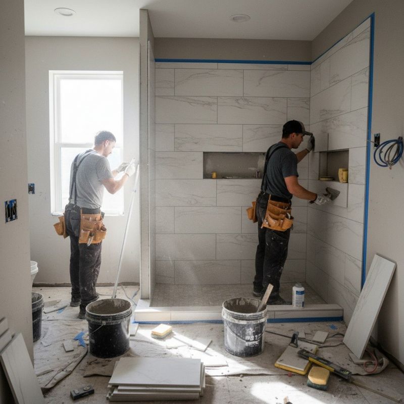 Tile Shower Floor Installation in Conroe, TX